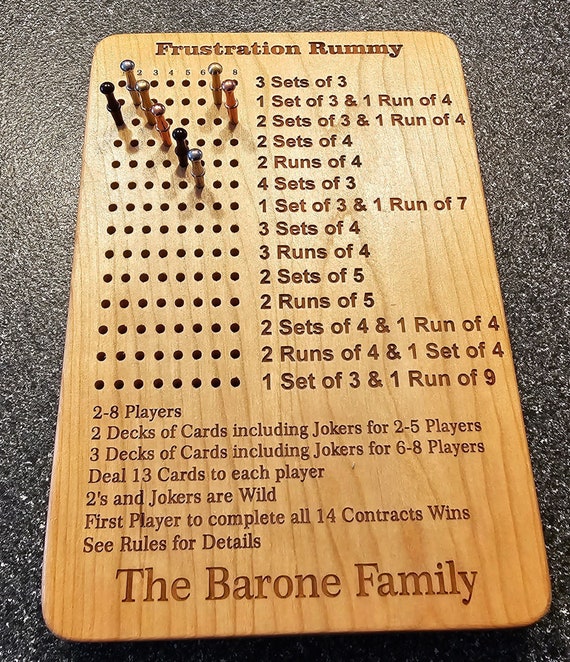 Frustration Rummy Game Board With Peg Storage - Etsy Canada | Thing 1