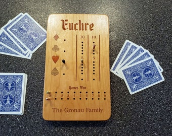 Euchre Card Game Scoring Board