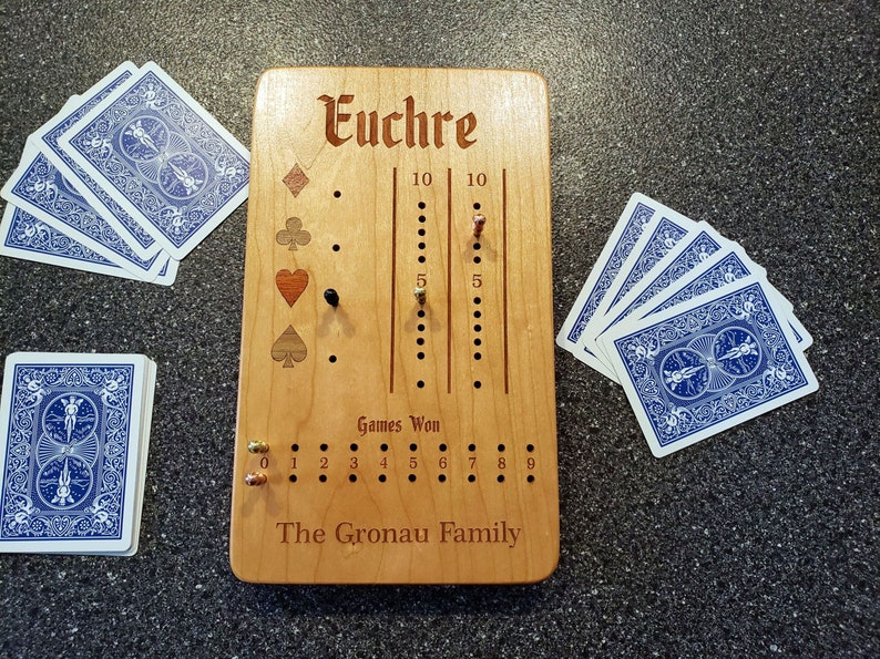 Euchre Card Game Scoring Board Etsy