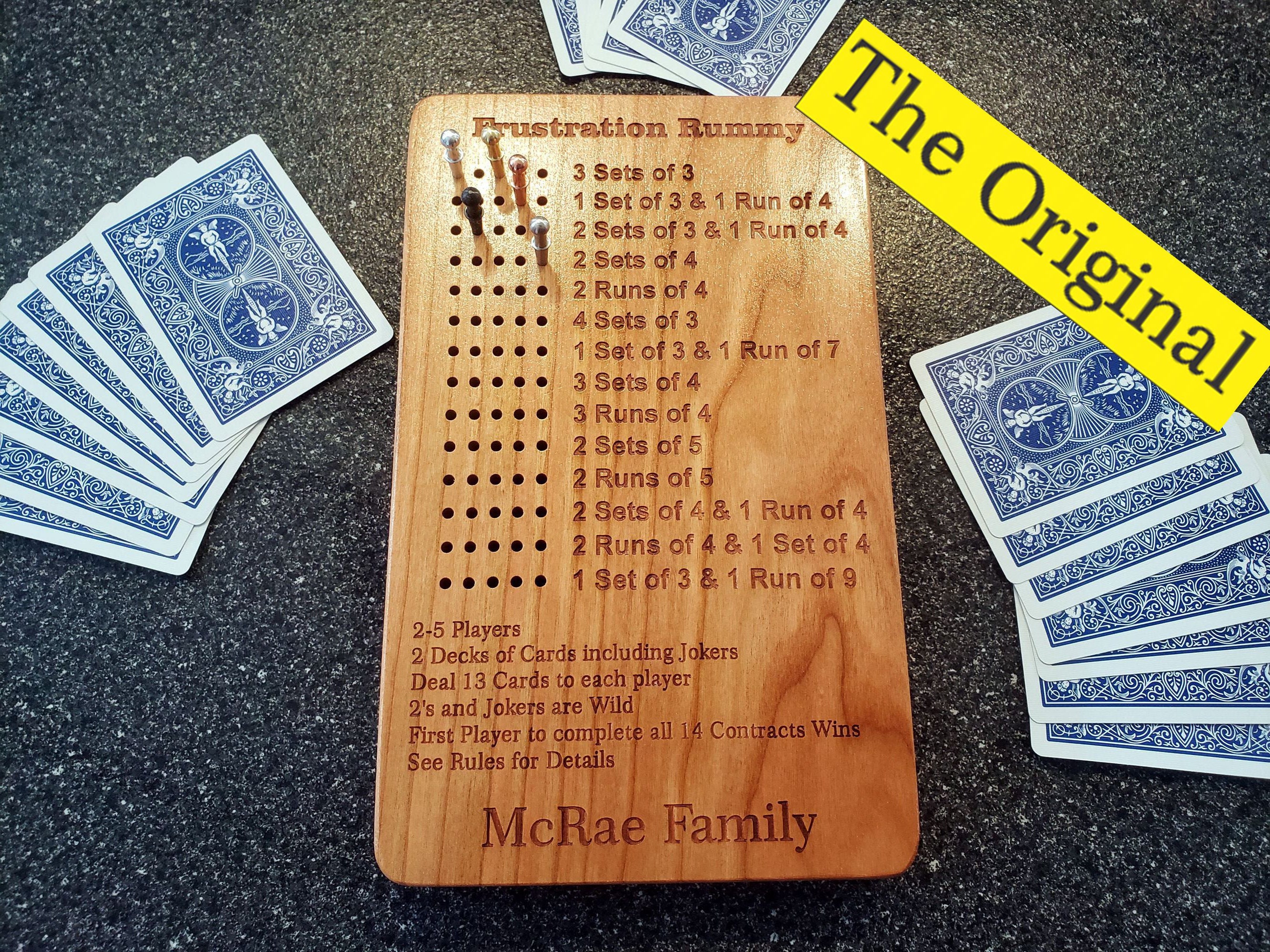 Frustration Rummy Game Board With Peg Storage - Etsy