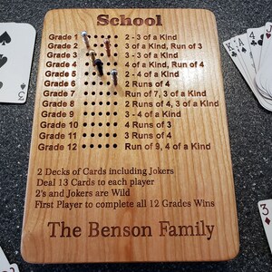 Tableau de score du rami scolaire avec rangement pour piquets