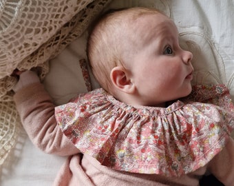 Beautiful Detachable William Morris Strawberry Thief Pink | Baby Ruffle Collar | Detachable Collar | Removeable Collar | Frill Collar