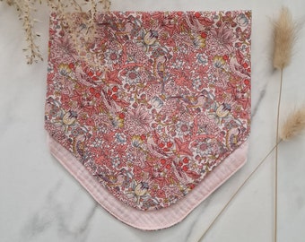 William Morris Pink Strawberry Thief Bandana Bib | Baby bib | Burp cloth | New Baby Gift | Baby Shower | Dribble bib | William Morris Gift