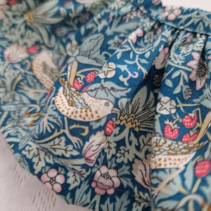 Beautiful Detachable William Morris Strawberry Thief Blue Baby Ruffle Collar Detachable Collar Removeable Collar Frill Collar image 9