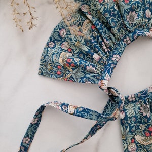 Beautiful Detachable William Morris Strawberry Thief Blue Baby Ruffle Collar Detachable Collar Removeable Collar Frill Collar image 4