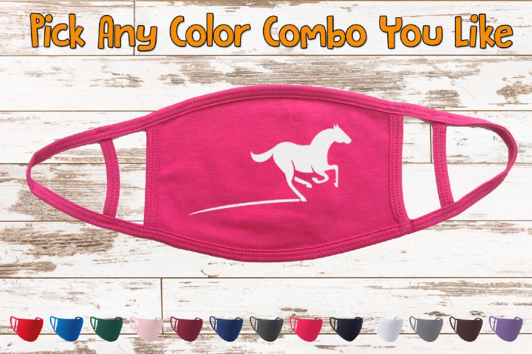 Horse Galloping First Name or Monogramed Facemask, Personalized Name