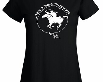 Neil Young Crazy Horse Retro T-shirt - Etsy