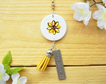 Sunflower Car Accessories, Sun Flower, Car Charm, Inspirational Quotes, Rear View Mirror, Decor, Mother's Day Gift, Girlfriend, Teens, Women