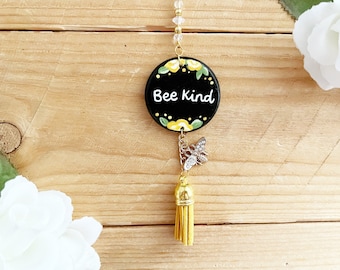 Bee Kind Rear View Mirror Car Accessory for Women, Girls, New Car