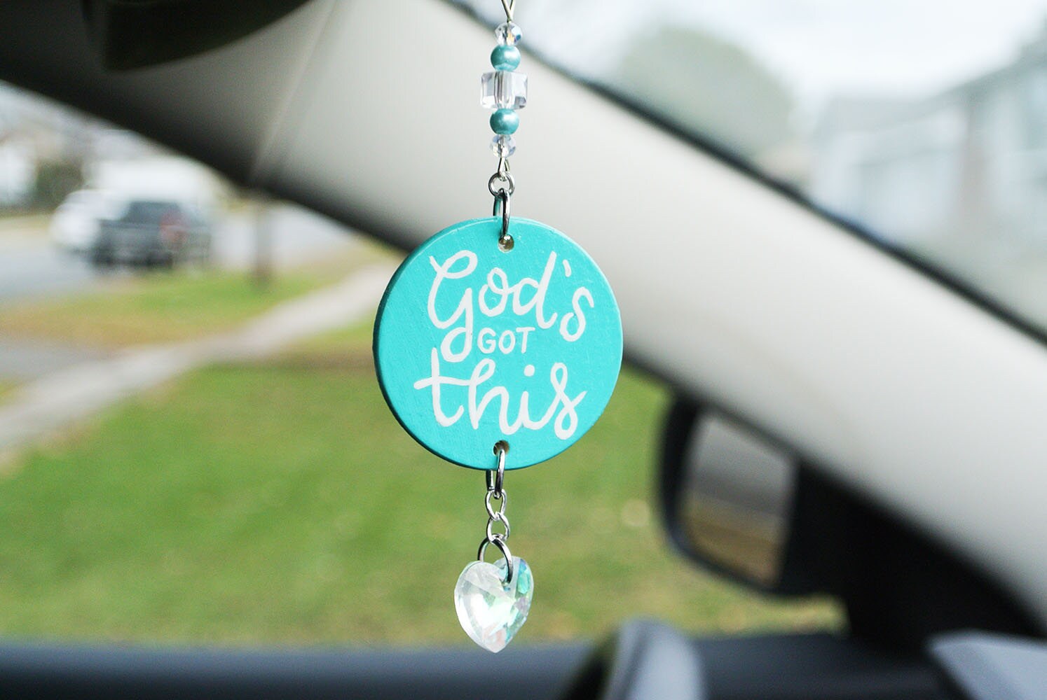 Have A Good Day 2d Flat Car Ornament & Wood Beads, Happy Smiley Face,  Inspirational Quote Beaded Rear View Mirror Accessories, Rearview Hanging  Charm