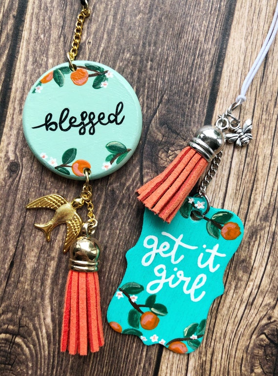 Get It Girl Rearview Mirror Charm, Female Empowerment Gift Ideas, Orange  Car Accessories for Women, Feminist, Feel Better, Confidence 