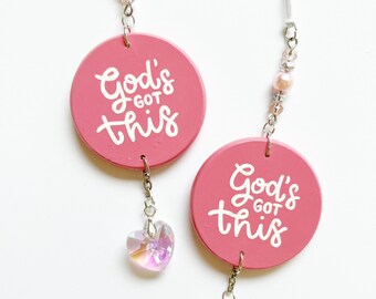 Accesorio de espejo retrovisor rosa de Dios, dije religioso para coche, ideas de regalo de cumpleaños para mujeres o adolescentes, cristianos, musulmanes, mejores amigos