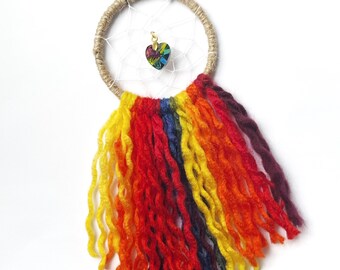 Atrapasueños arcoíris para espejo retrovisor, accesorios para mujer, percha bohemia para espejo retrovisor, ideas de regalo, decoración interior de coche.