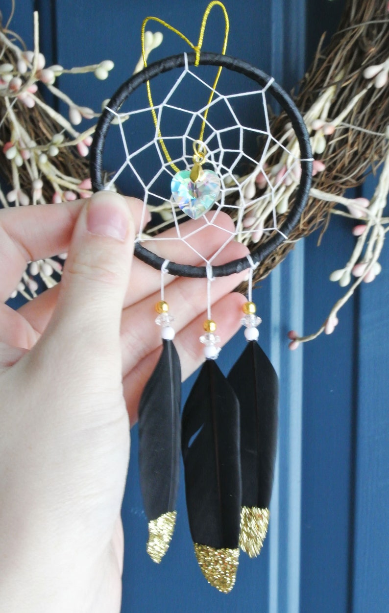 Black Dream Catcher For Car Glitter Car Accessory Etsy