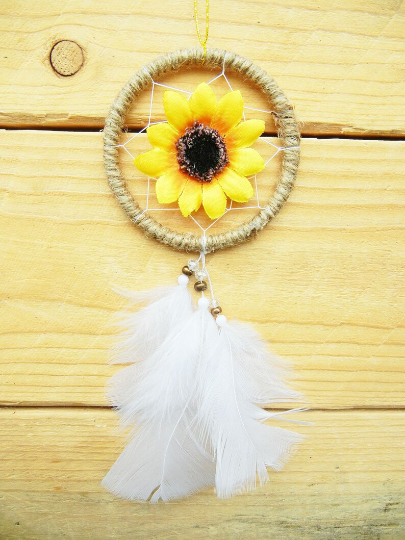 Sunflower Car Accessories Dream Catcher Car Charm Rearview Etsy