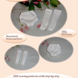 May include: A sewing pattern for underwear and socks for a 17 1/2 inch doll. The pattern includes step-by-step illustrated instructions. The skill level is intermediate. Download, print, and sew!  @NICOLE 2019