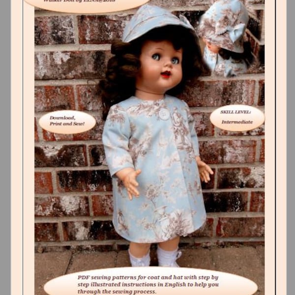 Doll Clothes PDF Sewing Patterns for 22'' Saucy Walker  Doll  22SW-4