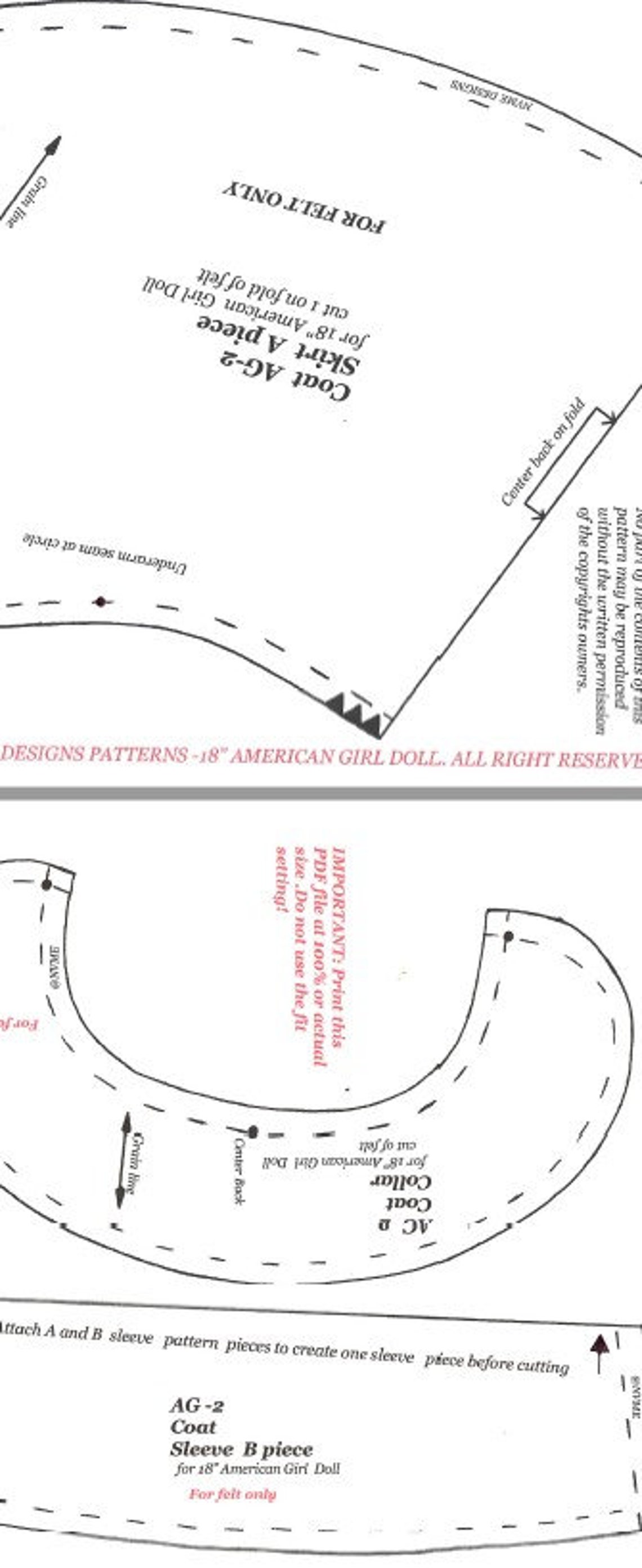 Doll Clothes PDF Pattern for 18'' American Girl by - Etsy