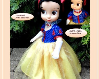 PDF Sewing Patterns our version of the  Snow White for the 16’’ Dis. Animat. Collection Doll