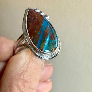 Boulder Opal in Sterling Silver Ring Size 10