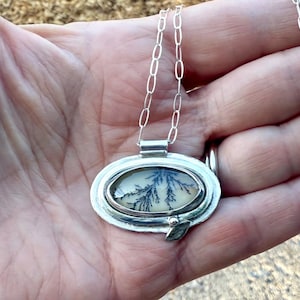Dendritic Agate in Sterling Silver Necklace
