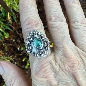 Kyanite Green and Sterling Silver Ring Size 7 1/4