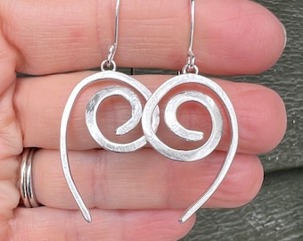 Sterling Silver Spiral Drop Earrings