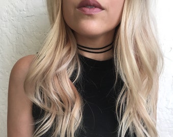 Wrap black suede choker- black choker necklace leather choker fake suede choker vegan suede vegan leather choker