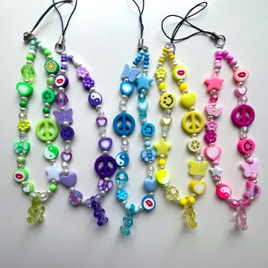 Y2K phone strap - colorful beaded phone strap