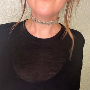 Tan textured choker necklace