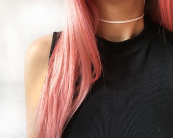 White suede choker necklace