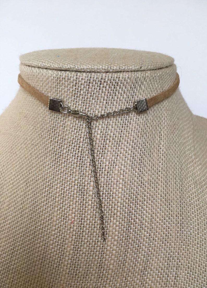 thin choker Tan large pearl choker necklace white pearl choker tan choker necklace leather choker