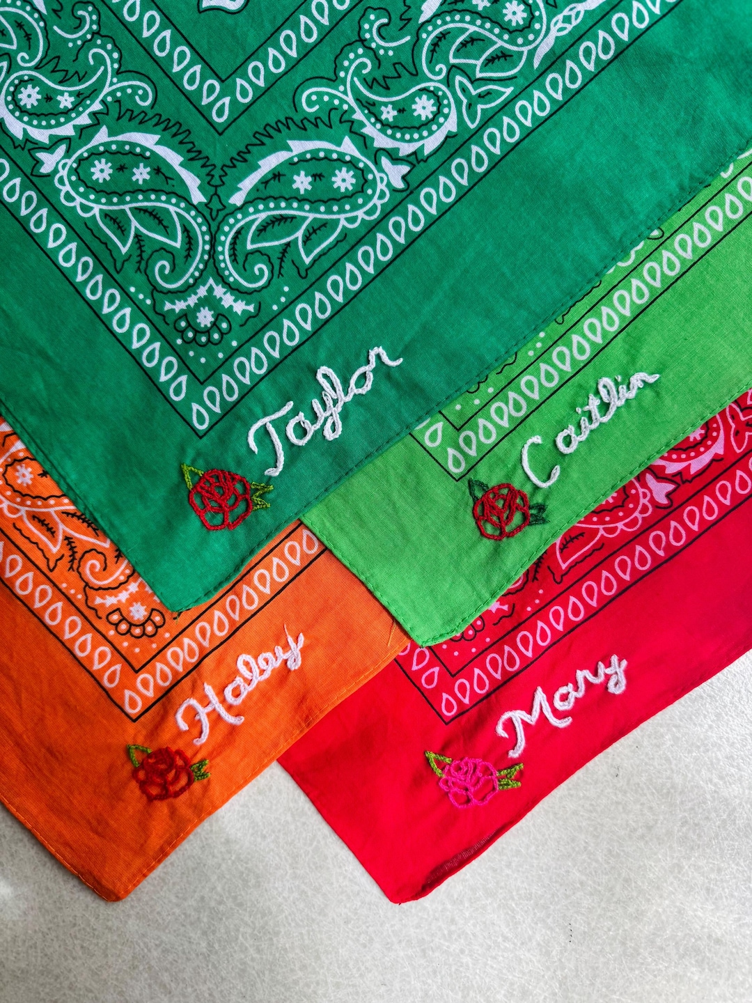 String Bandana Personalized Heavy Chainstitch Embroidered Bandana With Custom Name ...