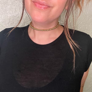Gold beaded memory wire choker