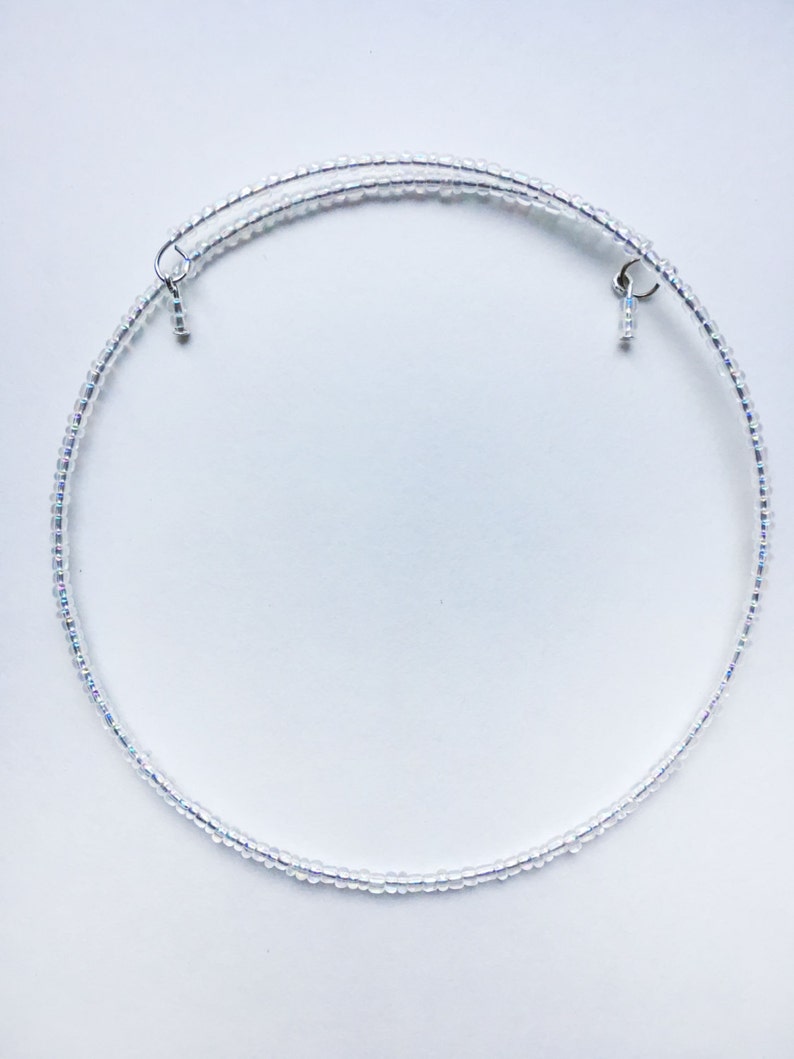 Klare Perlen Draht Halsband Halskette Bild 3