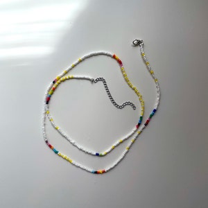 Multi color beaded wrap necklace