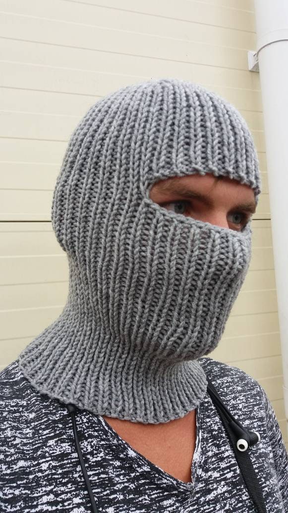 Hand Knit Sport Winter Balaclava Face Mask Hat Helmet Ski Mask Etsy