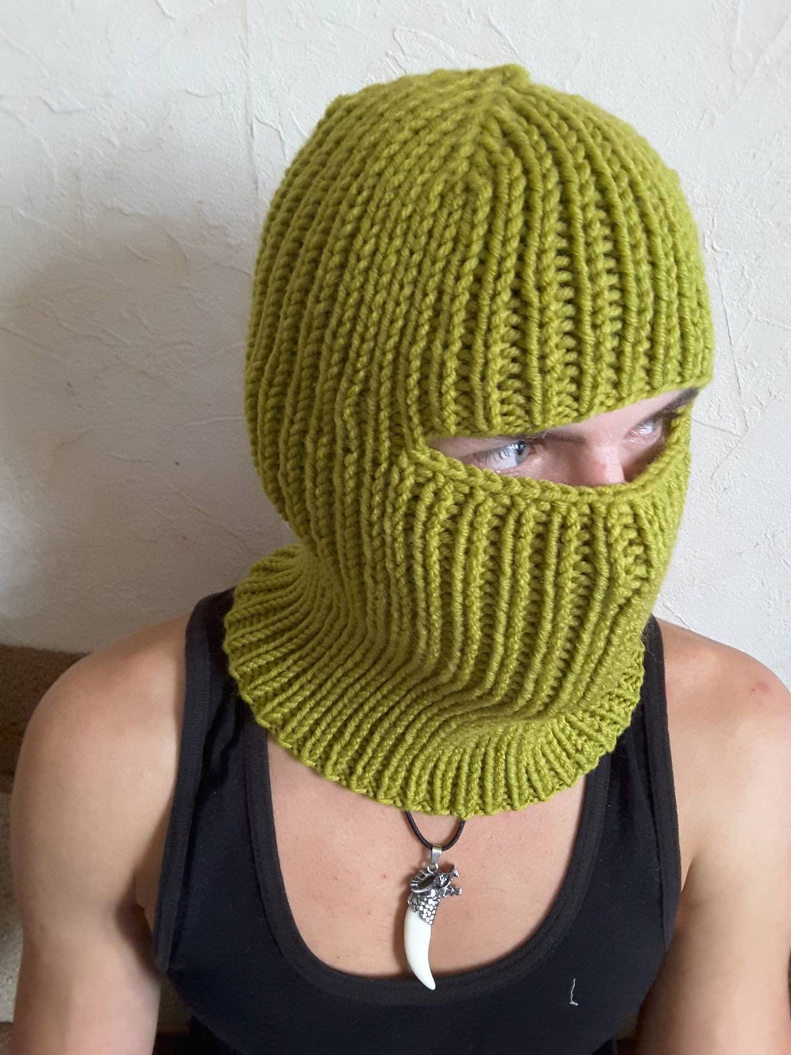 Hand Knit Wool Blend Winter Balaclava Face Mask Hat Helmet Ski | Etsy