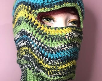 Crocheted  knitted balaclava mask hat beanie