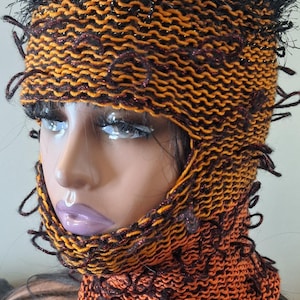 Halloween Knit Balaclava: Avant Garde Fiber Art Ski Mask