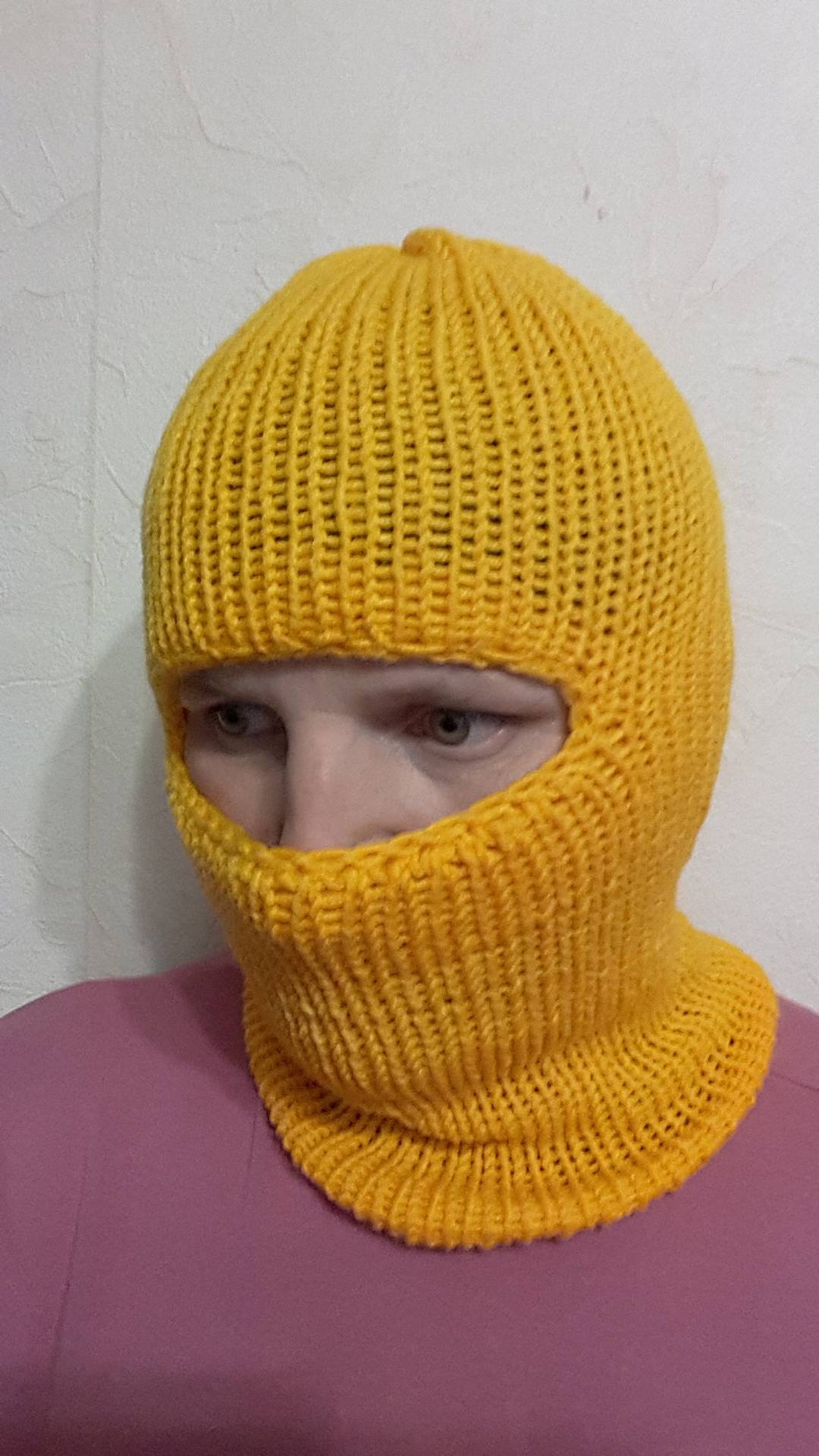 Hand Knit Wool Blend Winter Balaclava Face Mask Hat Helmet Ski - Etsy
