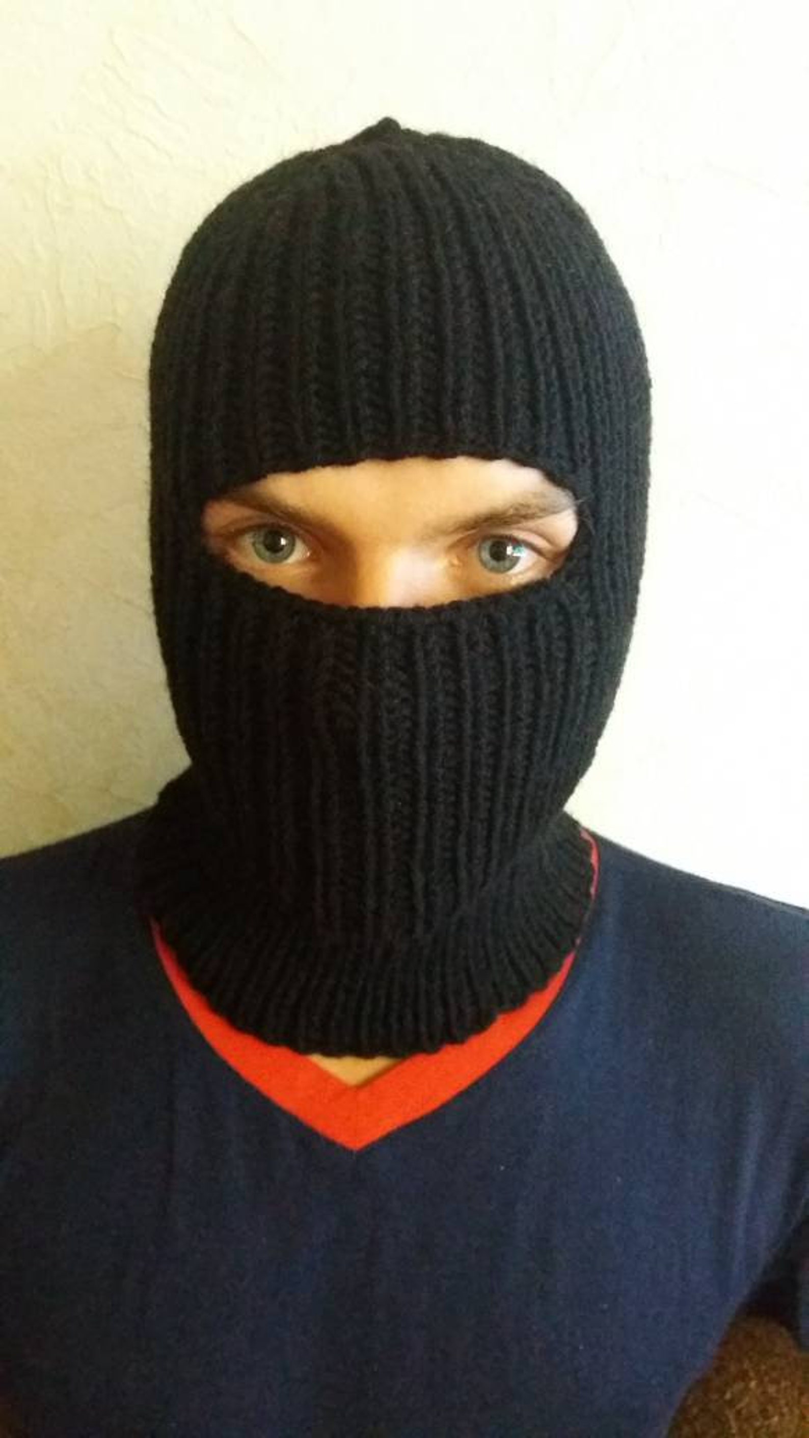 New Handmade Knit Wool Balaclava Hat Cap Face Mask Etsy