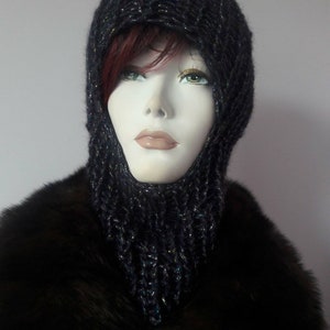 Handknit  mohair balaclava face mask