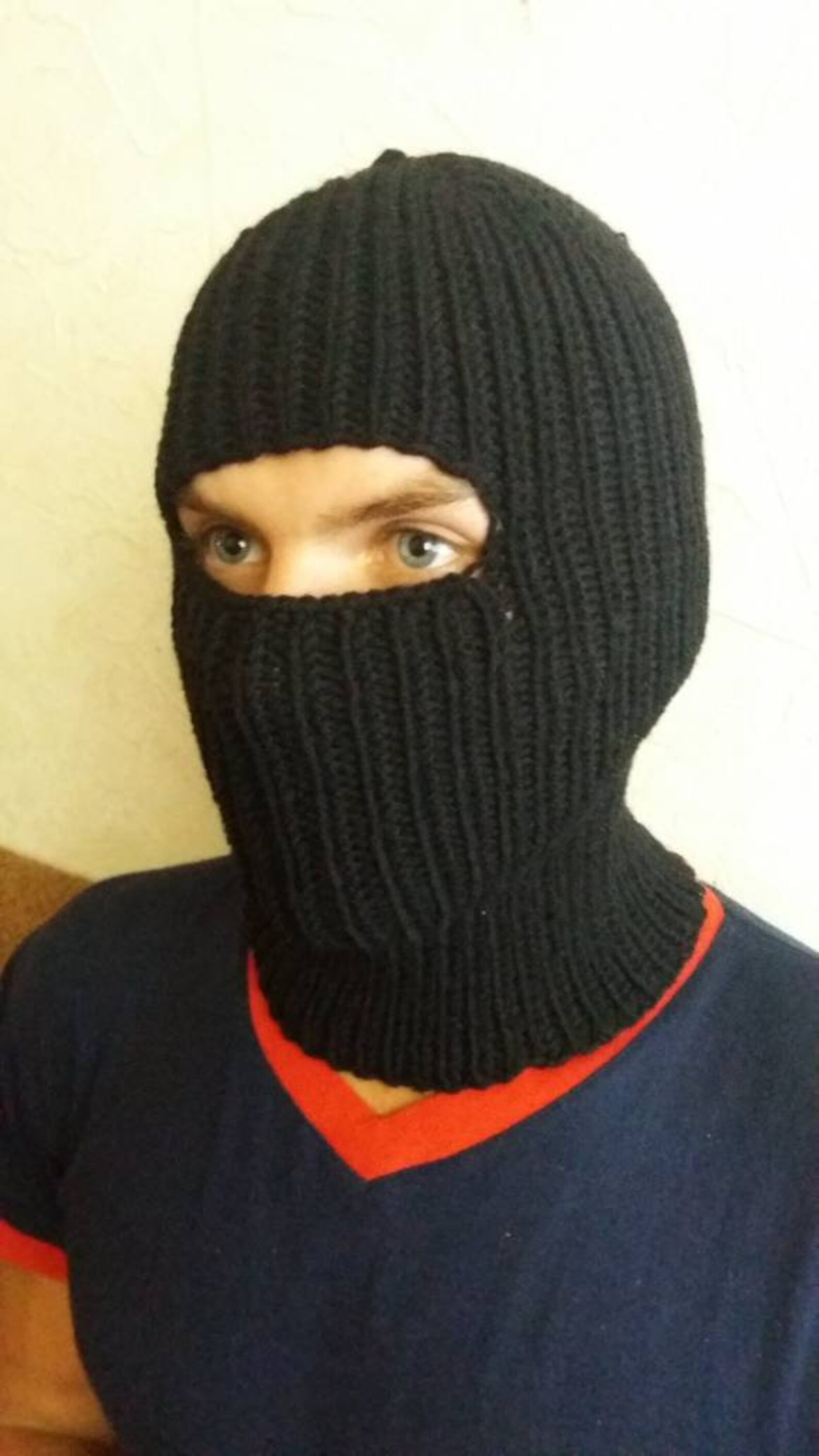 New Handmade Knit Wool Balaclava Hat Cap Face Mask Etsy
