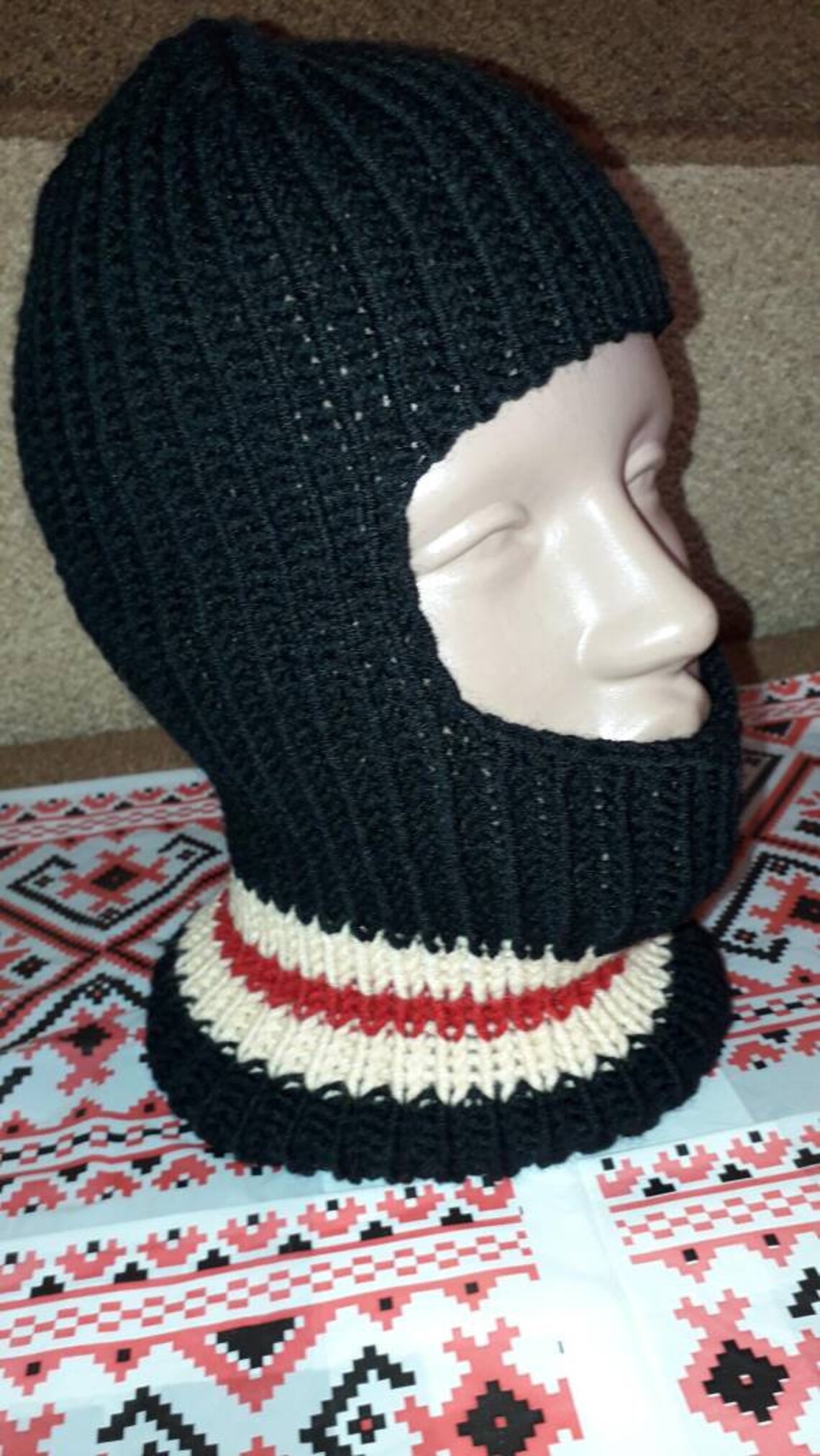 New handmade knit wool balaclava hat cap face mask Etsy