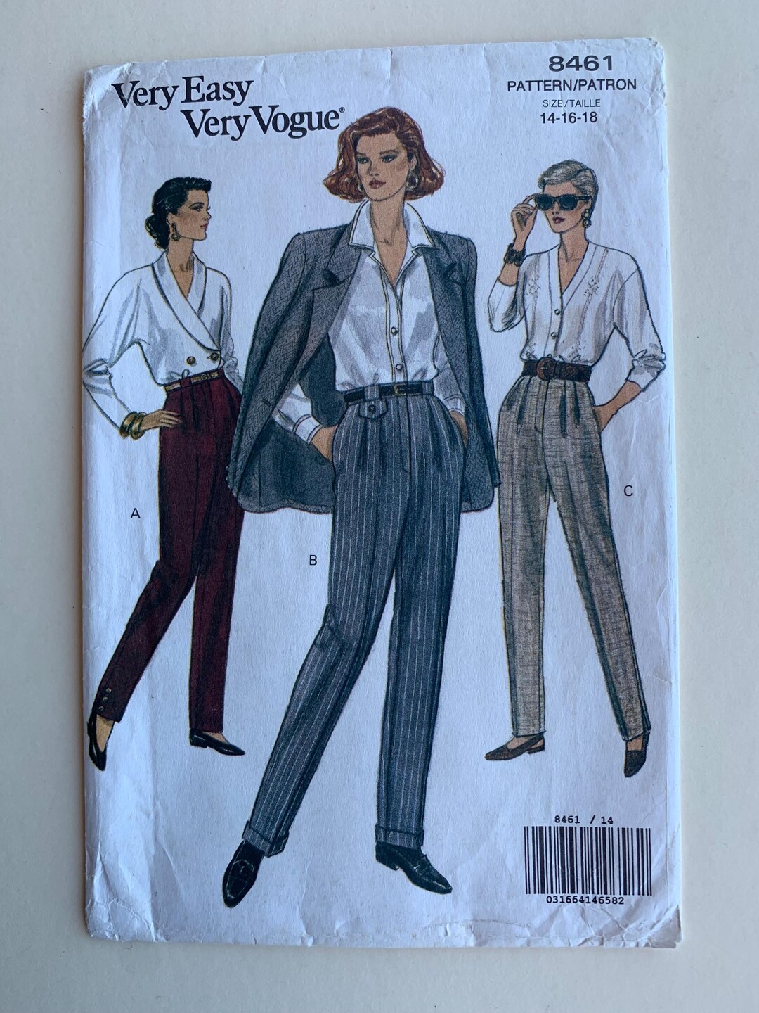 Vogue 8461 Tapered Pants Sewing Pattern, Size 14-16-18, Uncut - Etsy