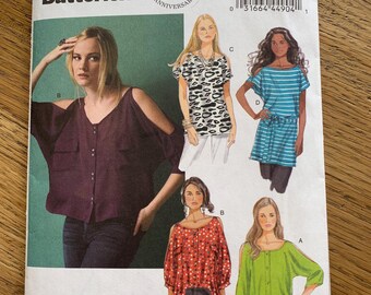 Patron Butterick B5889 : Tunique et haut oversize, taille XS-Med
