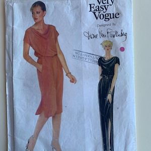 Vogue 2333, Diane Von Furstenberg Schnittmuster für ein Kleid, Größe 8, Uncut