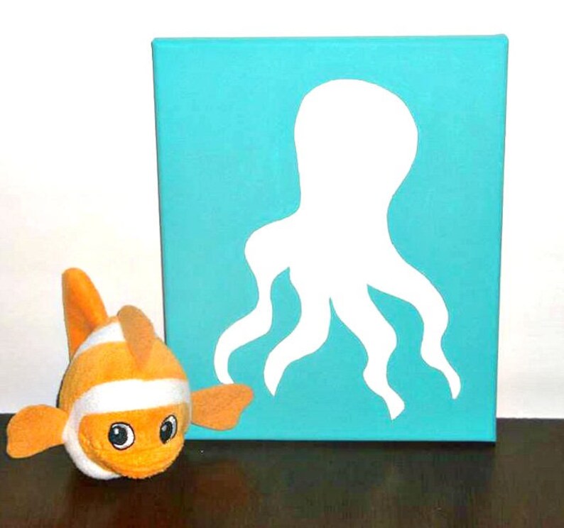 Octopus Nursery Decor, Baby Boys Nursery Art, Under the Sea Baby Shower Gift, Kids Playroom
