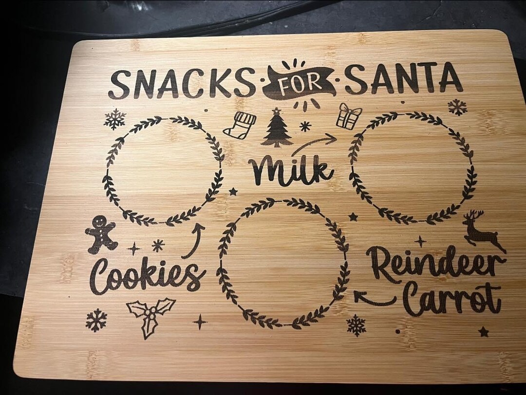 Personalized Santa Cookies and Milk Tray Cutting Board Etsy